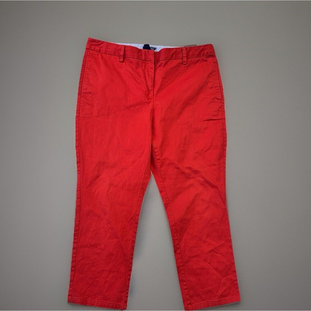 Lands End Fit 2 Straight Leg Pants Size 16 waist 36 Red Chino everyday casual